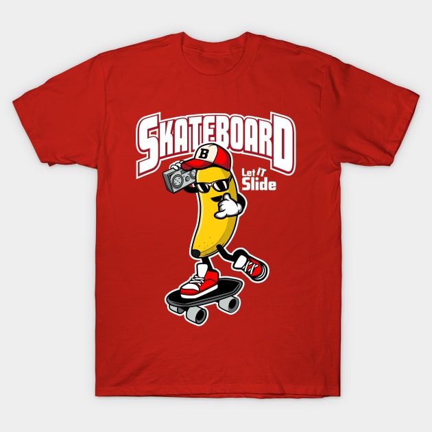 SKATEBOARD BANANA T-Shirt by beanbeardy